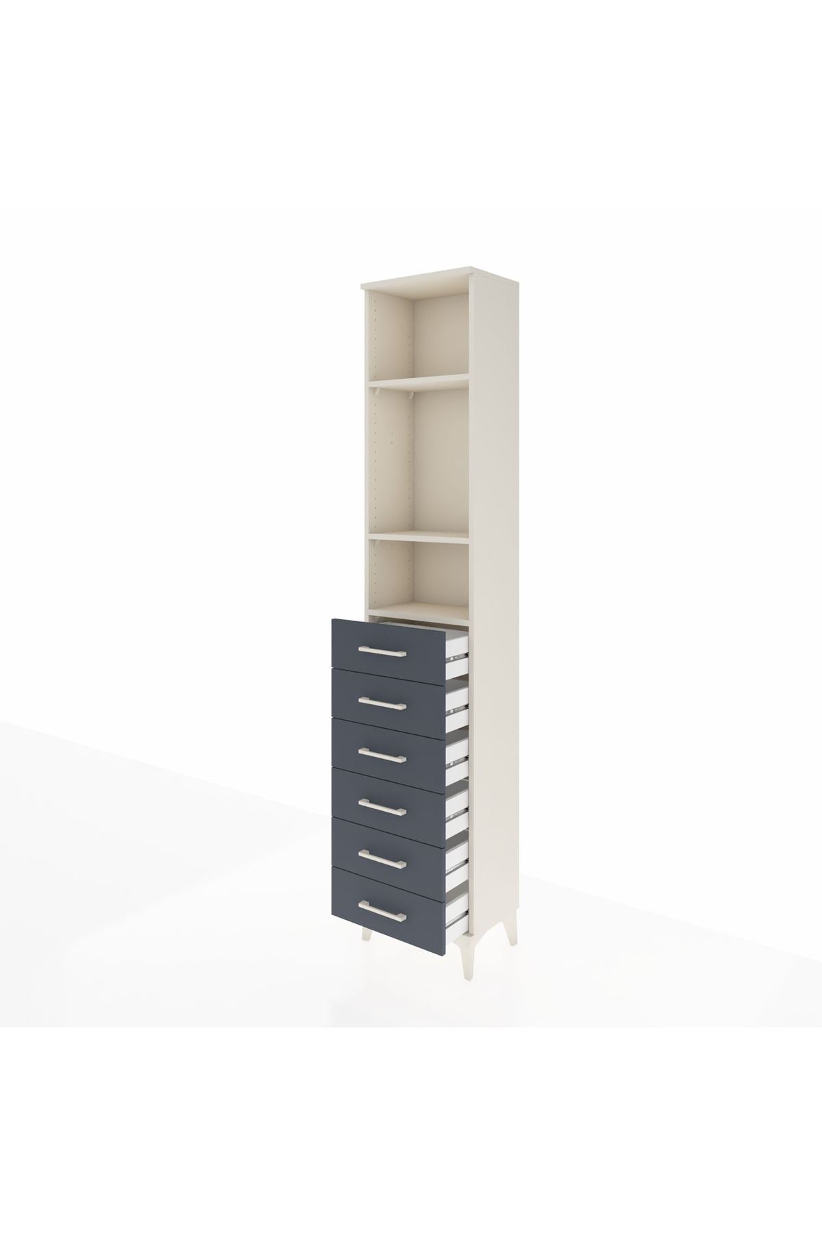 Arges Dolap 3 Raflı 6 Çekmeceli 44x30x221 - S28M105V2A