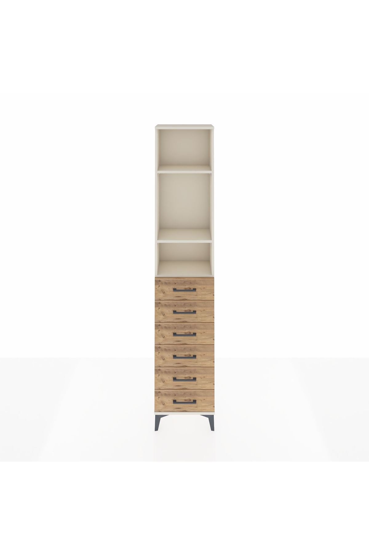 Arges Dolap 3 Raflı 6 Çekmeceli 44x30x221 - S28M105V3A