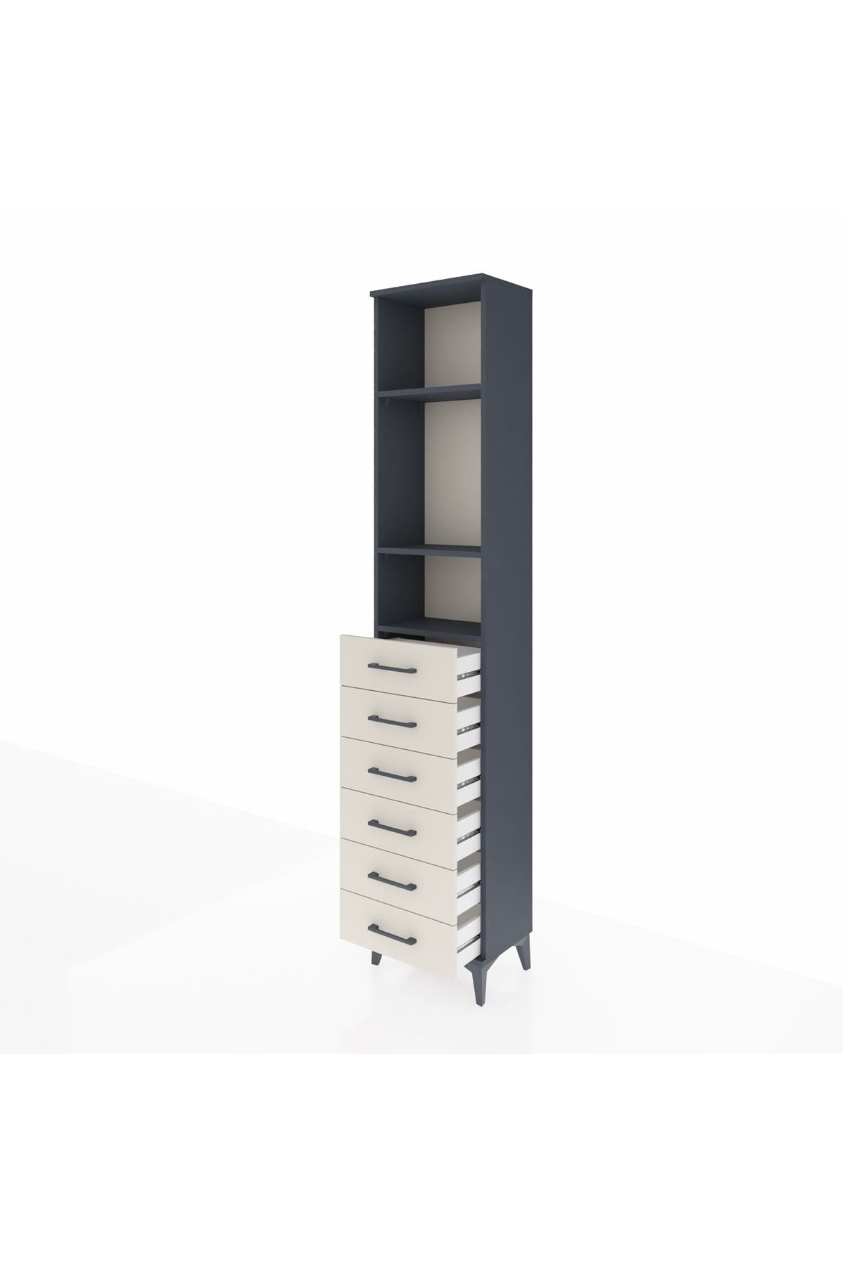 Arges Dolap 3 Raflı 6 Çekmeceli 44x30x221 - S28M105V4A