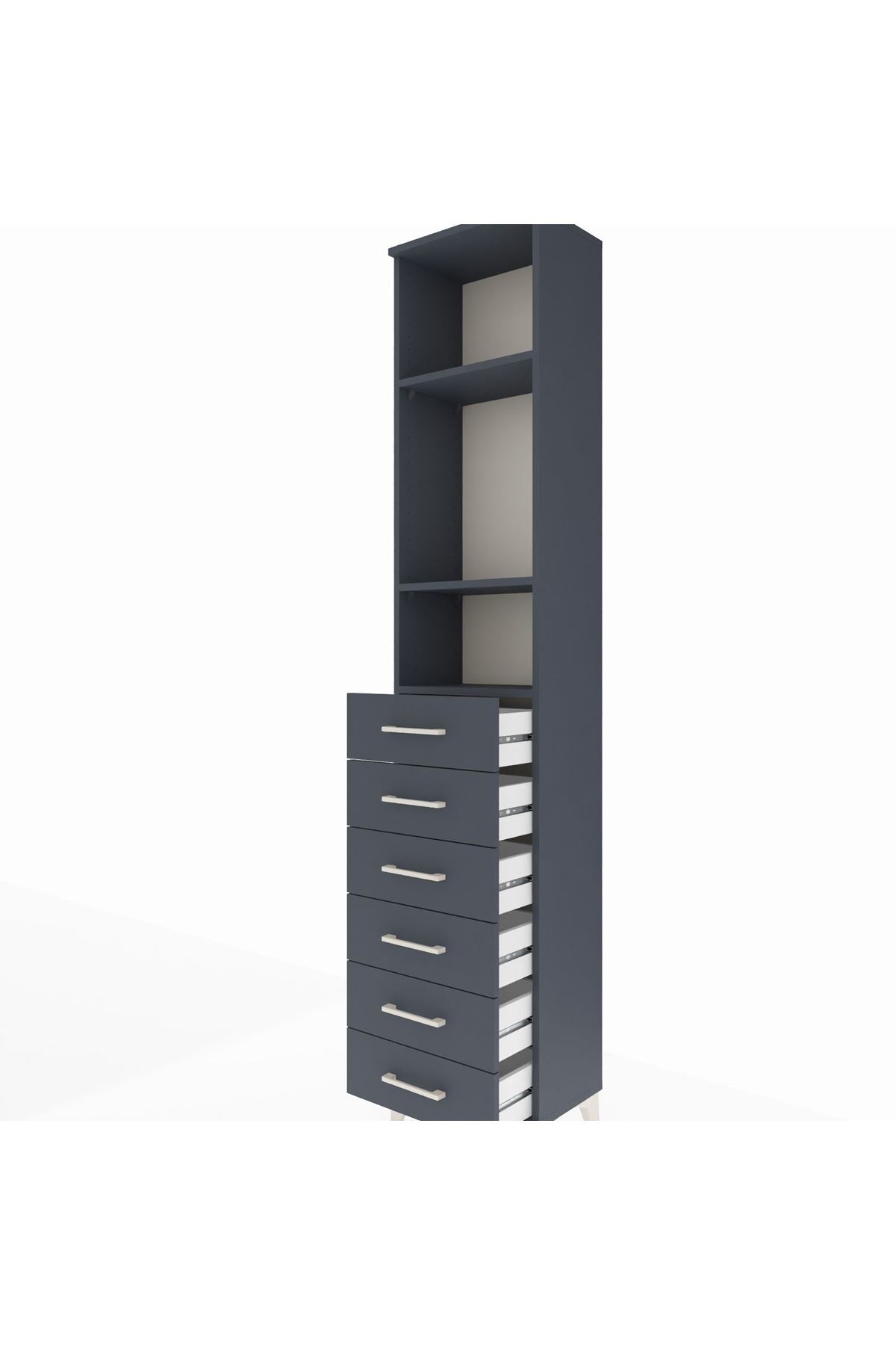Arges Dolap 3 Raflı 6 Çekmeceli 44x30x221 - S28M105V5A