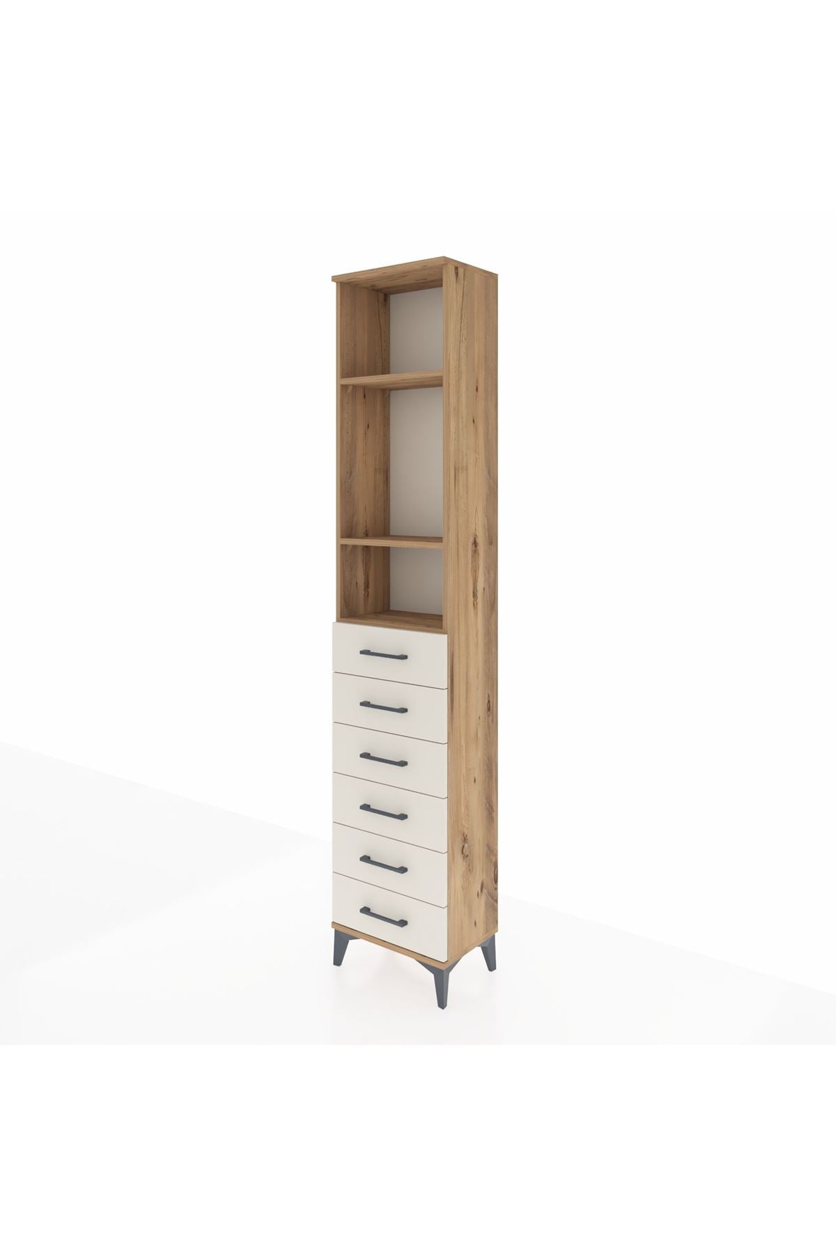 Arges Dolap 3 Raflı 6 Çekmeceli 44x30x221 - S28M105V7A