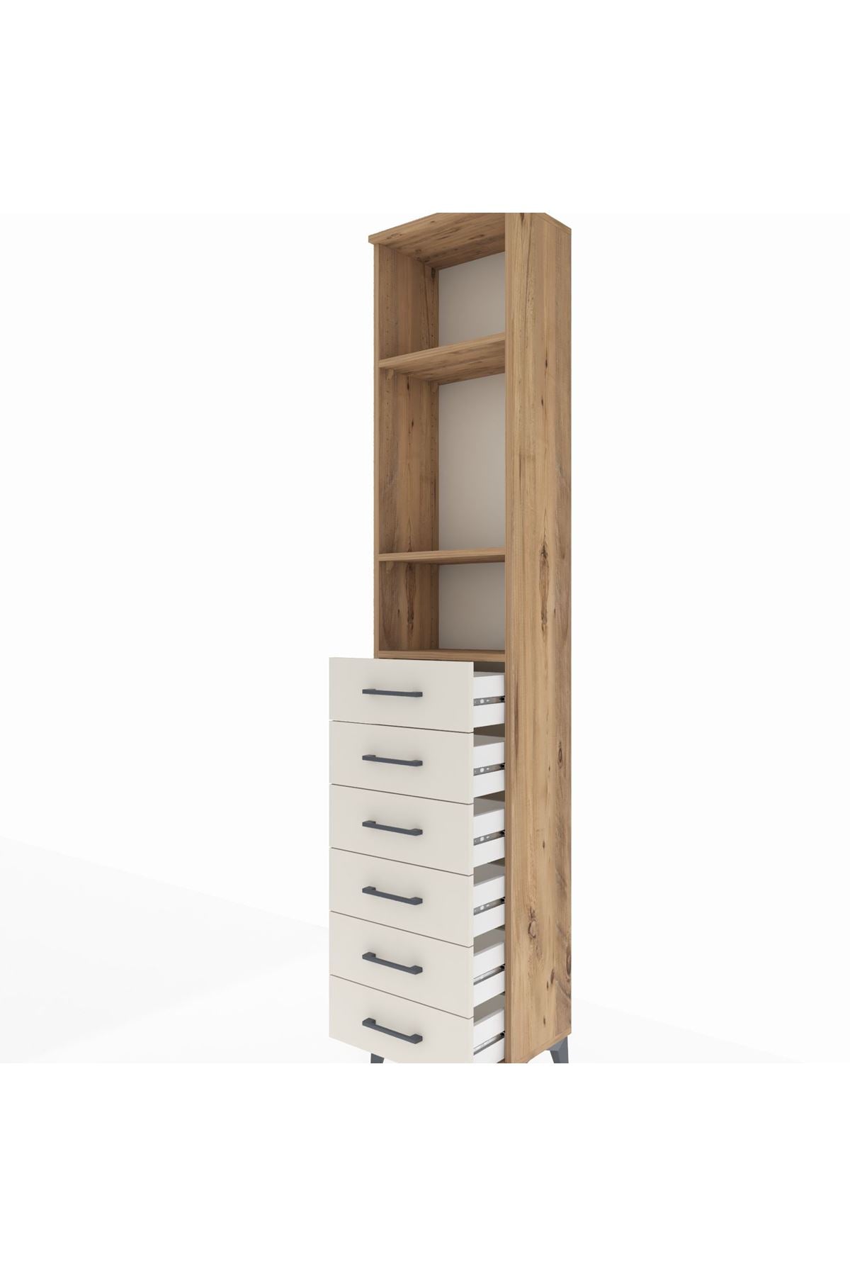 Arges Dolap 3 Raflı 6 Çekmeceli 44x30x221 - S28M105V7A