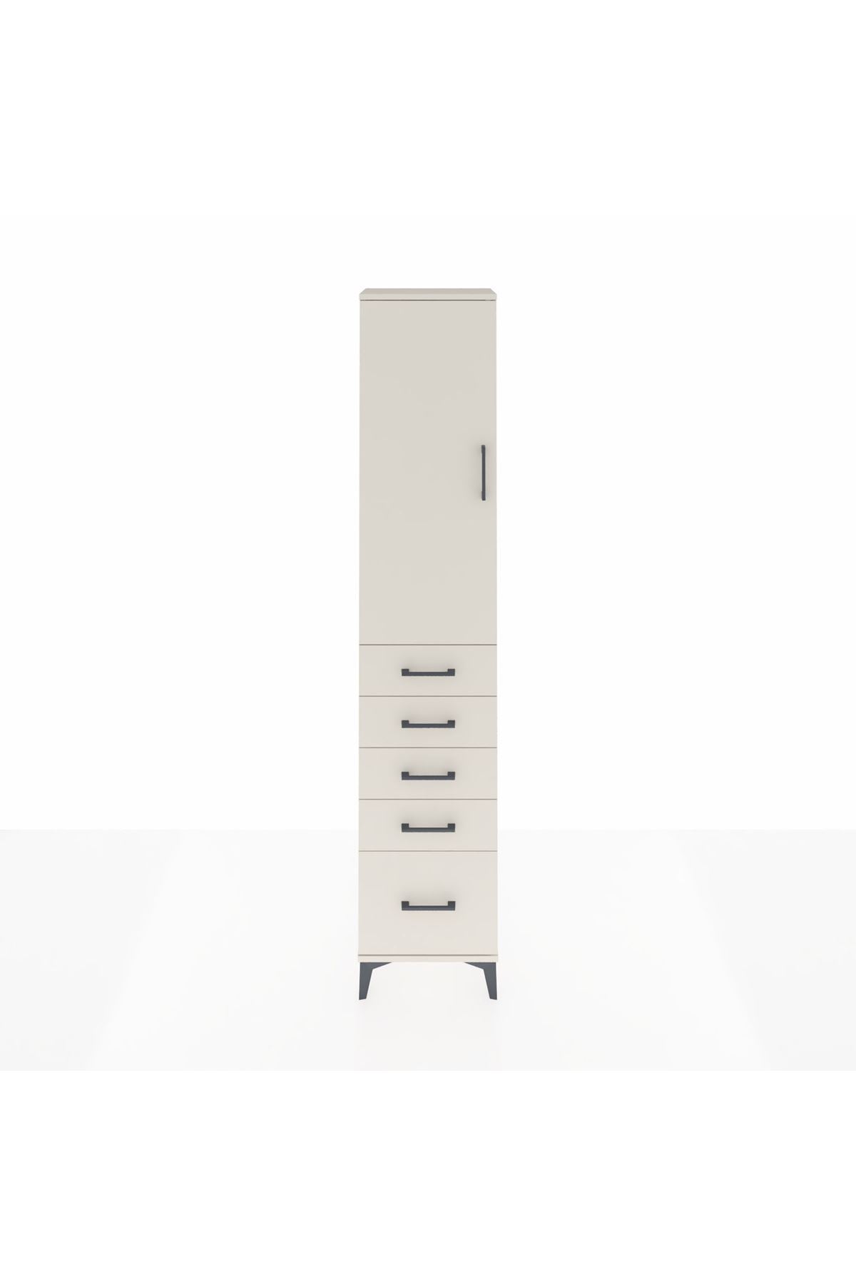 Arges Dolap 2 Raflı 5 Çekmeceli Tek Askılı 44x30x221 - S28M106V1A