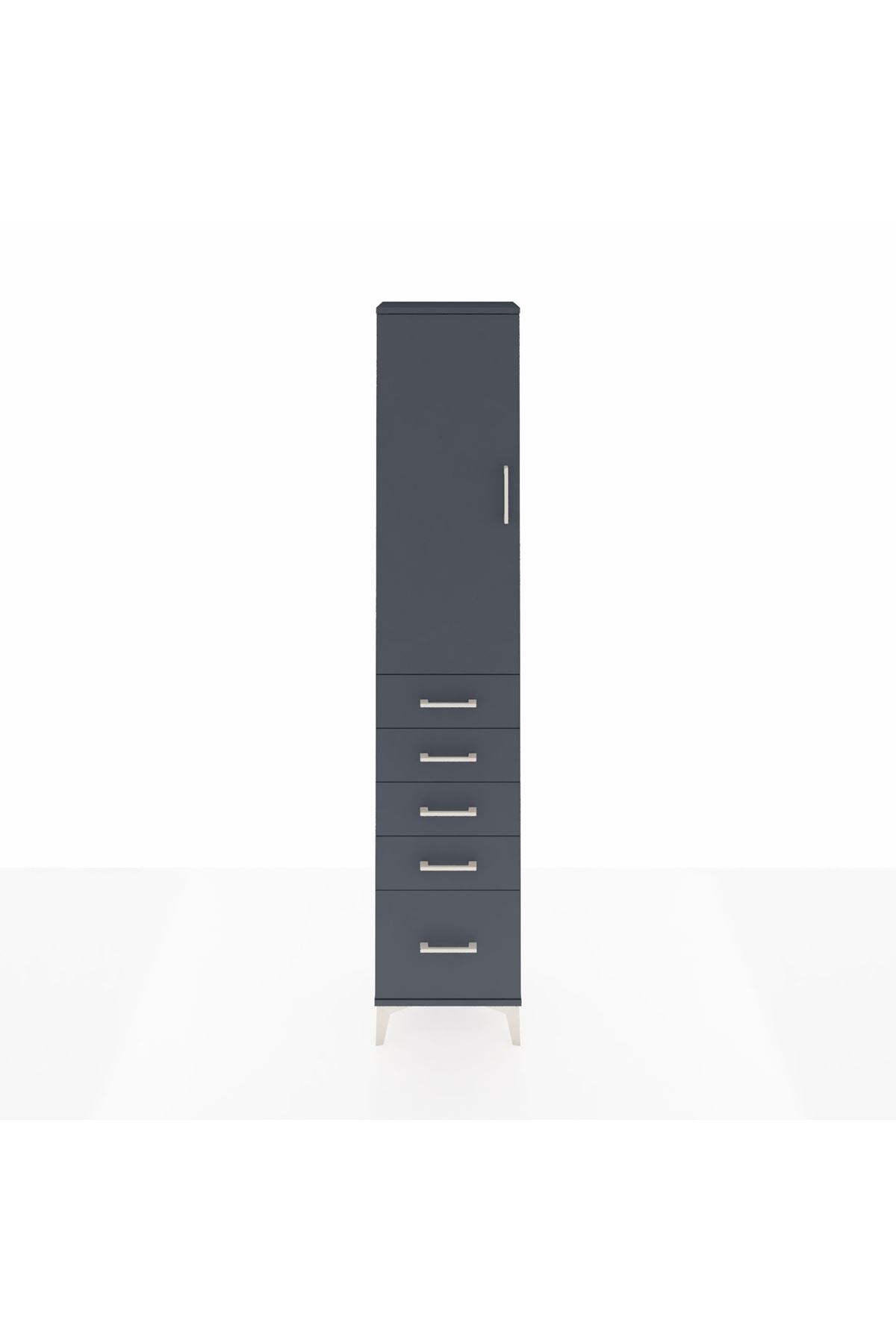 Arges Dolap 2 Raflı 5 Çekmeceli Tek Askılı 44x30x221 - S28M106V5A