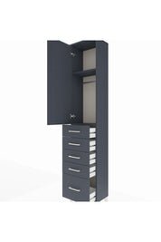 Arges Dolap 2 Raflı 5 Çekmeceli Tek Askılı 44x30x221 - S28M106V5A