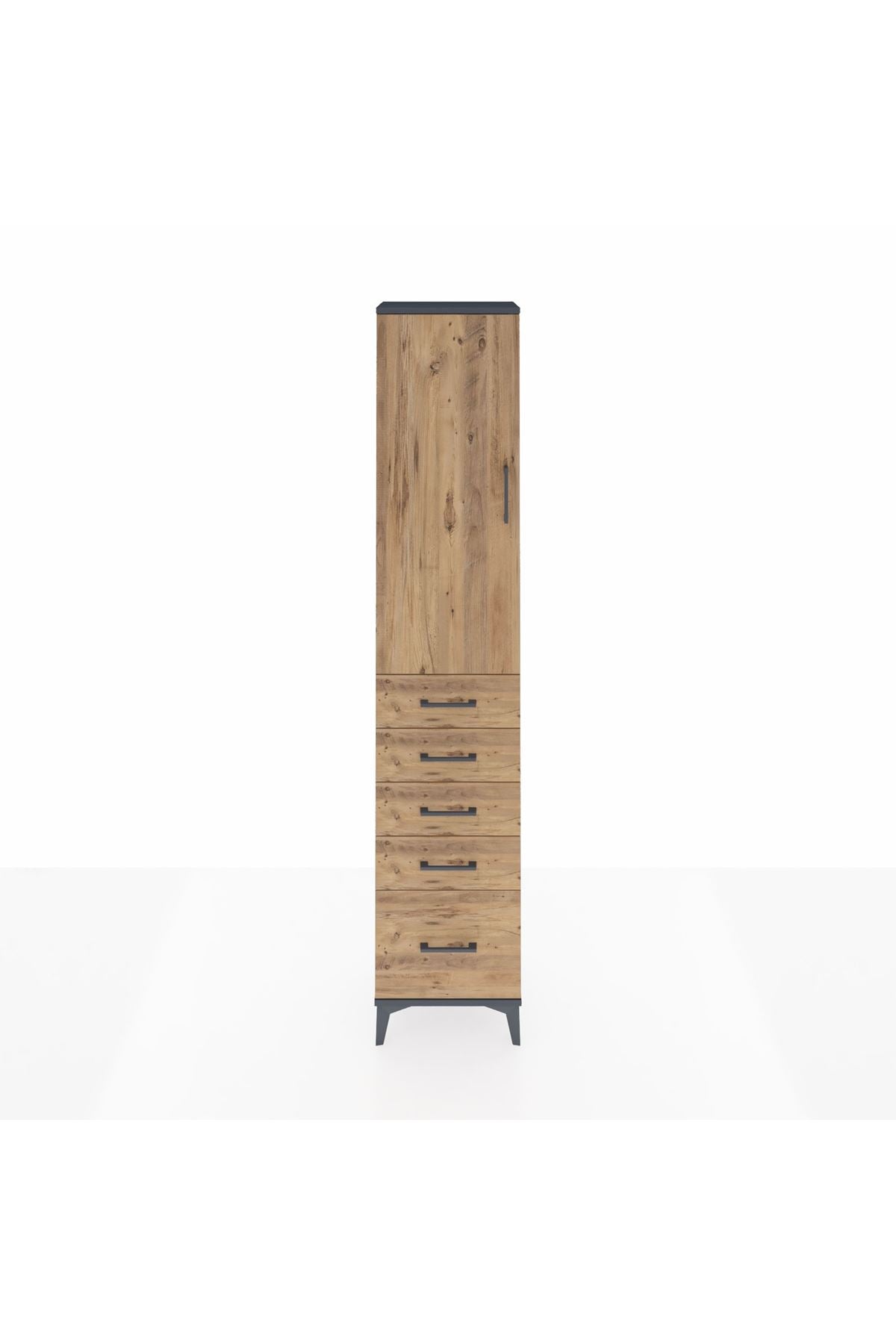 Arges Dolap 2 Raflı 5 Çekmeceli Tek Askılı 44x30x221 - S28M106V6A