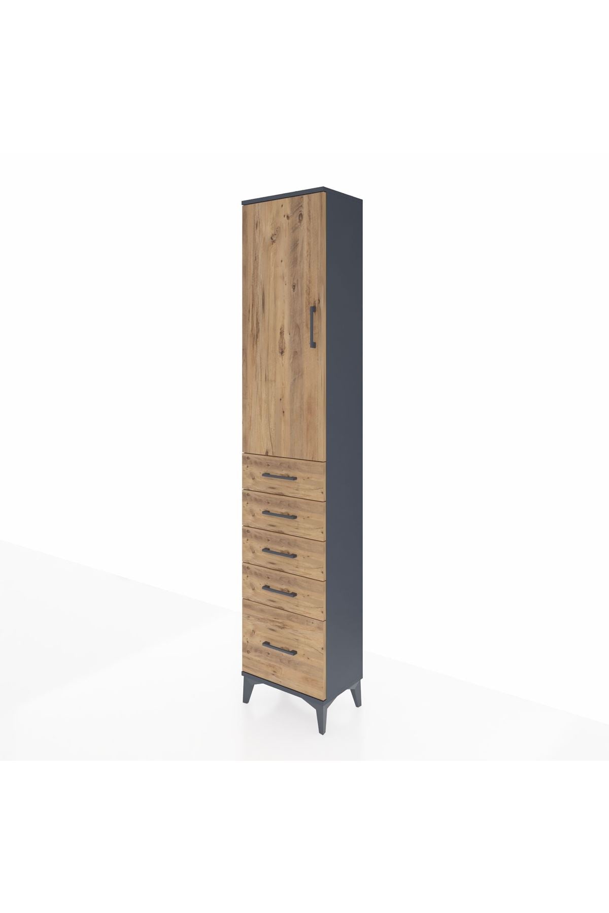Arges Dolap 2 Raflı 5 Çekmeceli Tek Askılı 44x30x221 - S28M106V6A