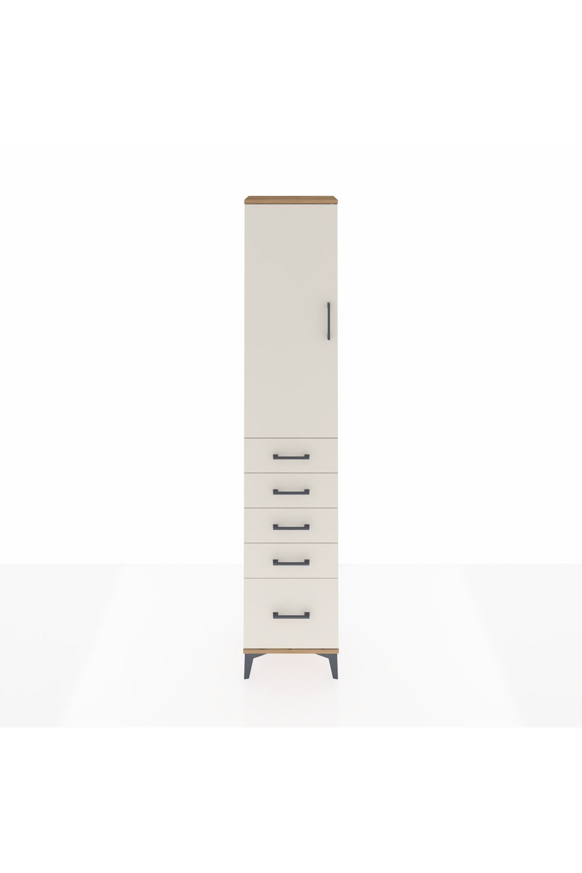 Arges Dolap 2 Raflı 5 Çekmeceli Tek Askılı 44x30x221 - S28M106V7A