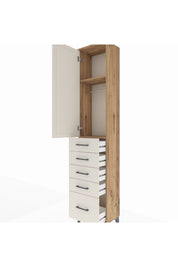Arges Dolap 2 Raflı 5 Çekmeceli Tek Askılı 44x30x221 - S28M106V7A
