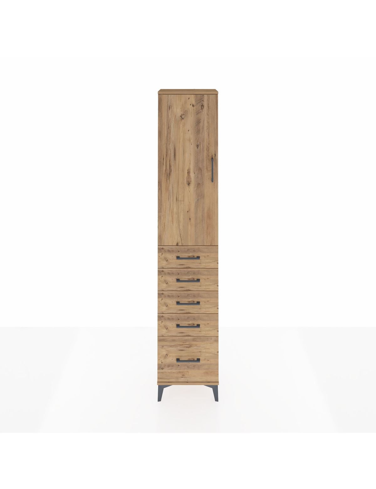 Arges Dolap 2 Raflı 5 Çekmeceli Tek Askılı 44x30x221 - S28M106V9A