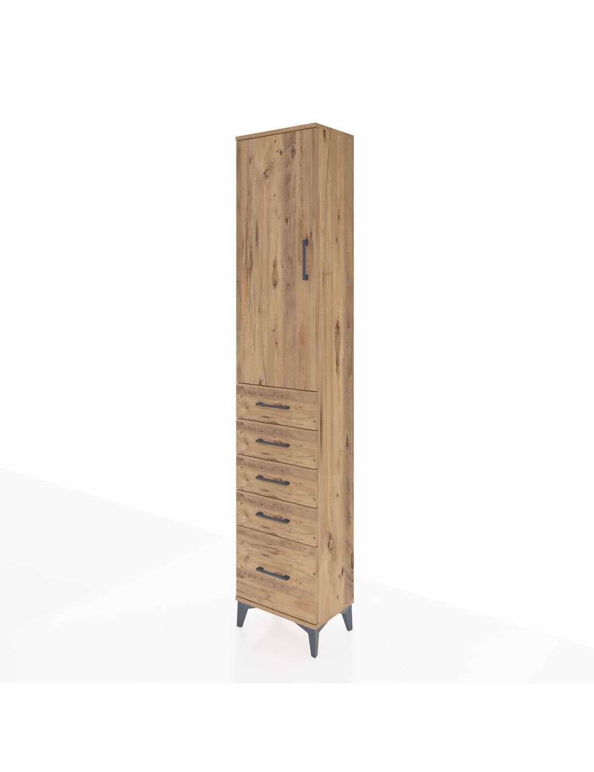 Arges Dolap 2 Raflı 5 Çekmeceli Tek Askılı 44x30x221 - S28M106V9A