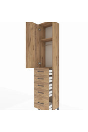 Arges Dolap 2 Raflı 5 Çekmeceli Tek Askılı 44x30x221 - S28M106V9A