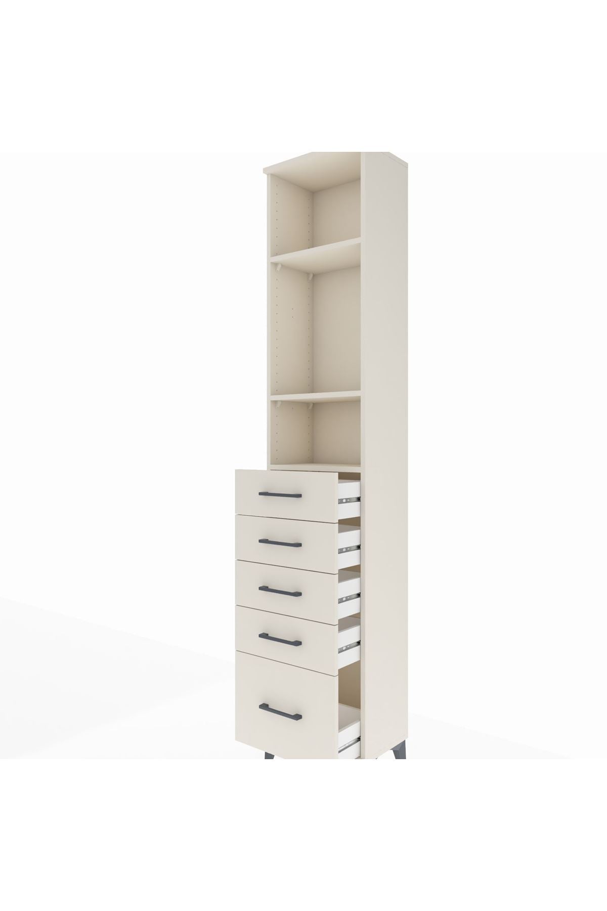 Arges Dolap 3 Raflı 5 Çekmeceli 44x30x221 - S28M107V1A