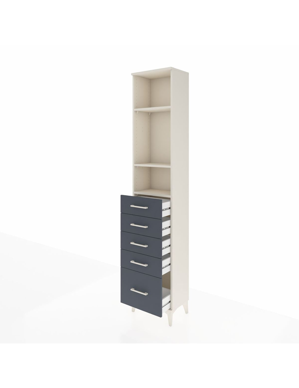 Arges Dolap 3 Raflı 5 Çekmeceli 44x30x221 - S28M107V2A