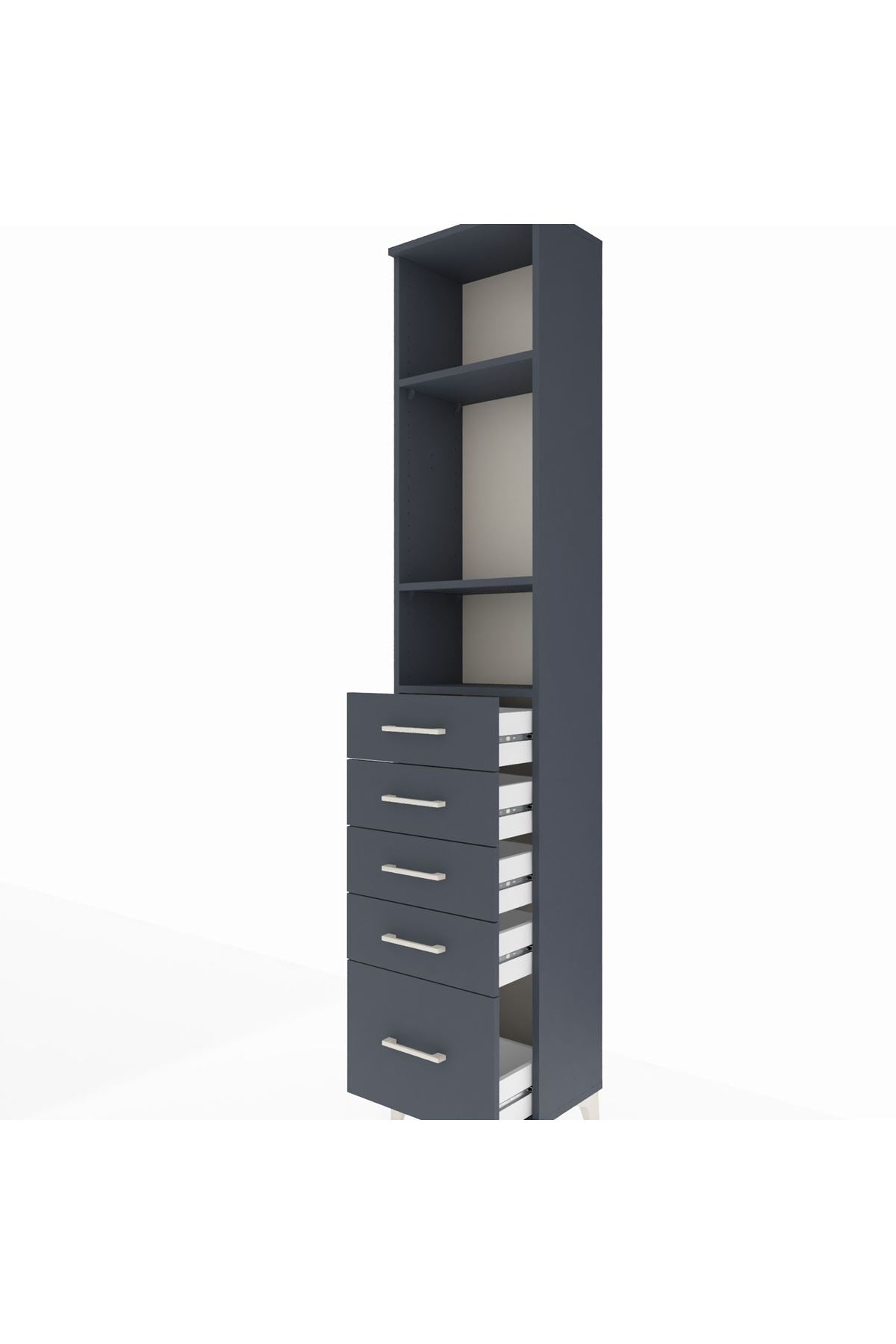 Arges Dolap 3 Raflı 5 Çekmeceli 44x30x221 - S28M107V5A