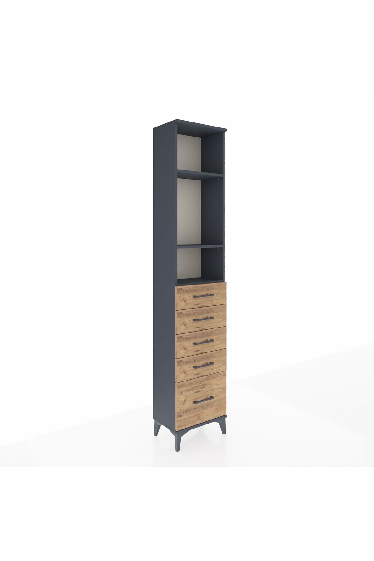 Arges Dolap 3 Raflı 5 Çekmeceli 44x30x221 - S28M107V6A