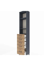Arges Dolap 3 Raflı 5 Çekmeceli 44x30x221 - S28M107V6A