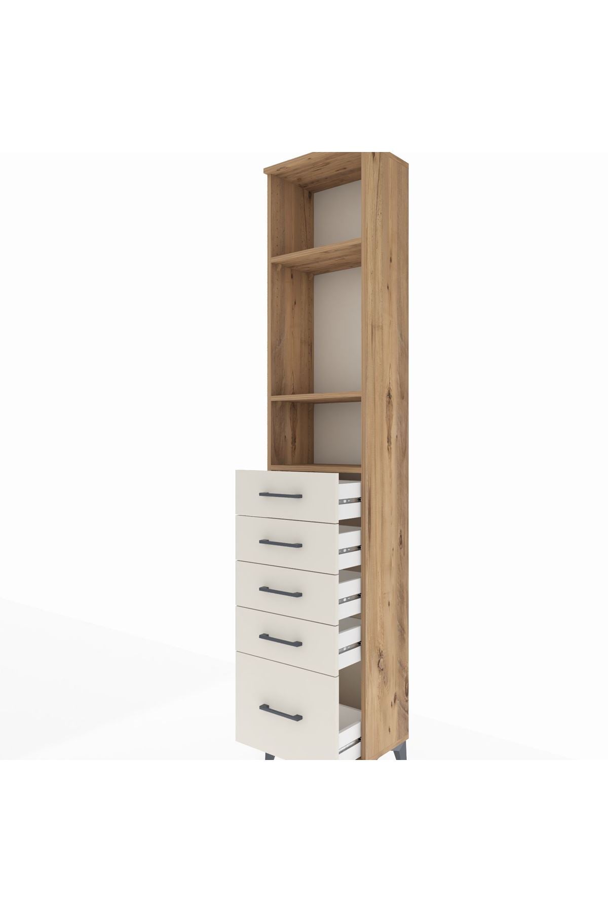 Arges Dolap 3 Raflı 5 Çekmeceli 44x30x221 - S28M107V7A