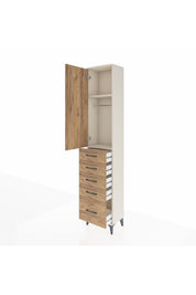 Arges Dolap 2 Raflı 5 Çekmeceli Tek Askılı 44x30x221 - S28M108V3A