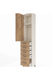 Arges Dolap 2 Raflı 5 Çekmeceli Tek Askılı 44x30x221 - S28M108V3A