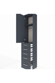 Arges Dolap 2 Raflı 5 Çekmeceli Tek Askılı 44x30x221 - S28M108V5A