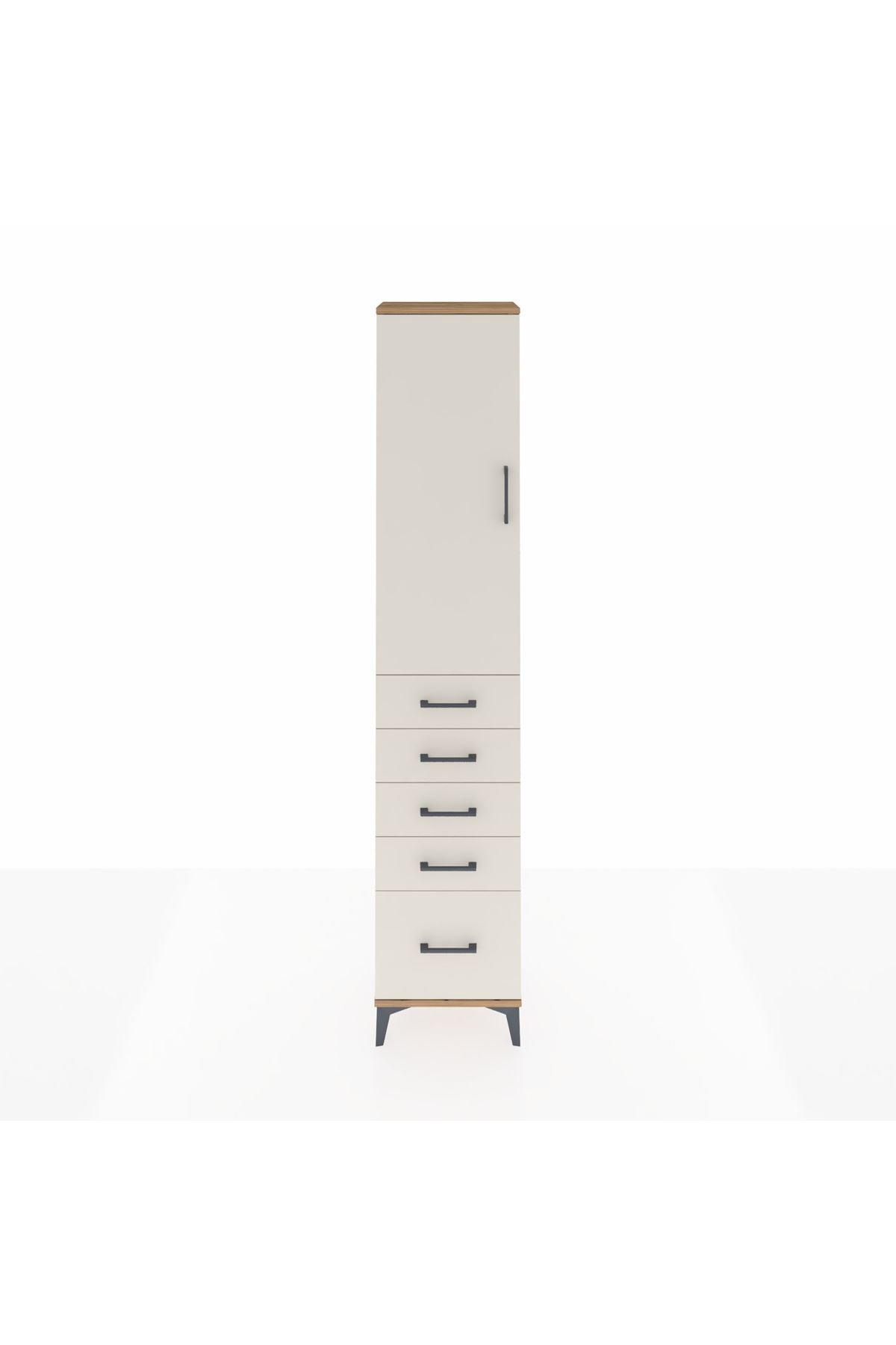 Arges Dolap 2 Raflı 5 Çekmeceli Tek Askılı 44x30x221 - S28M108V7A