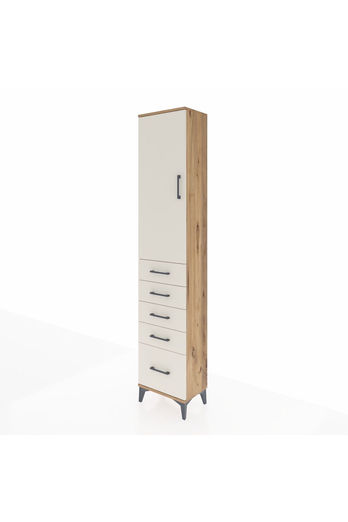 Arges Dolap 2 Raflı 5 Çekmeceli Tek Askılı 44x30x221 - S28M108V7A