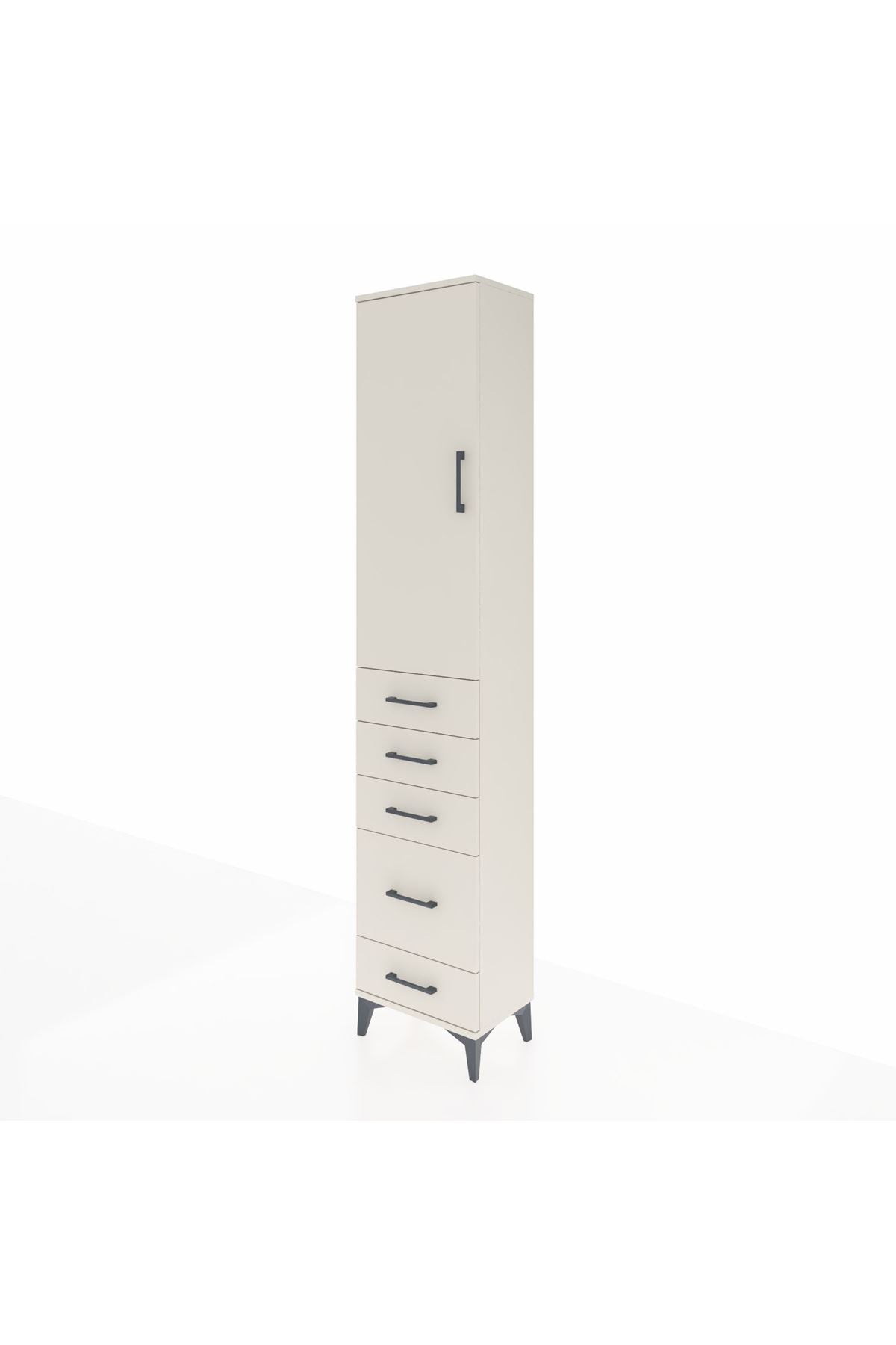 Arges Dolap 2 Raflı 5 Çekmeceli Tek Askılı 44x30x221 - S28M109V1A
