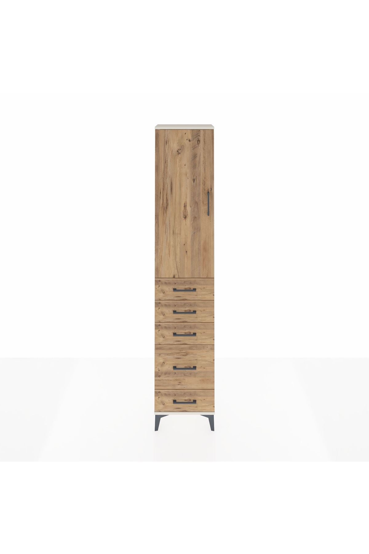 Arges Dolap 2 Raflı 5 Çekmeceli Tek Askılı 44x30x221 - S28M109V3A