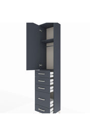 Arges Dolap 2 Raflı 5 Çekmeceli Tek Askılı 44x30x221 - S28M109V5A