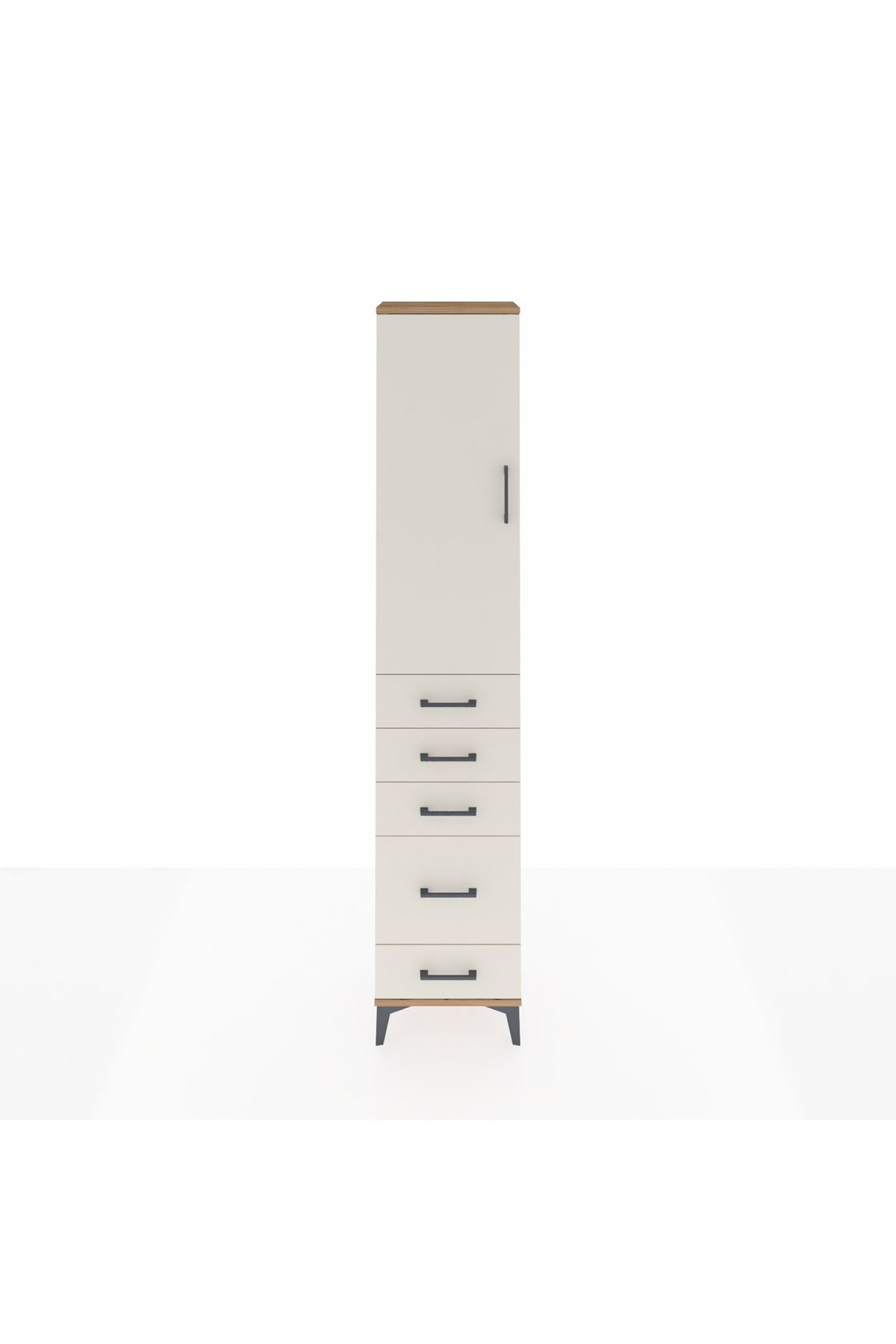 Arges Dolap 2 Raflı 5 Çekmeceli Tek Askılı 44x30x221 - S28M109V7A