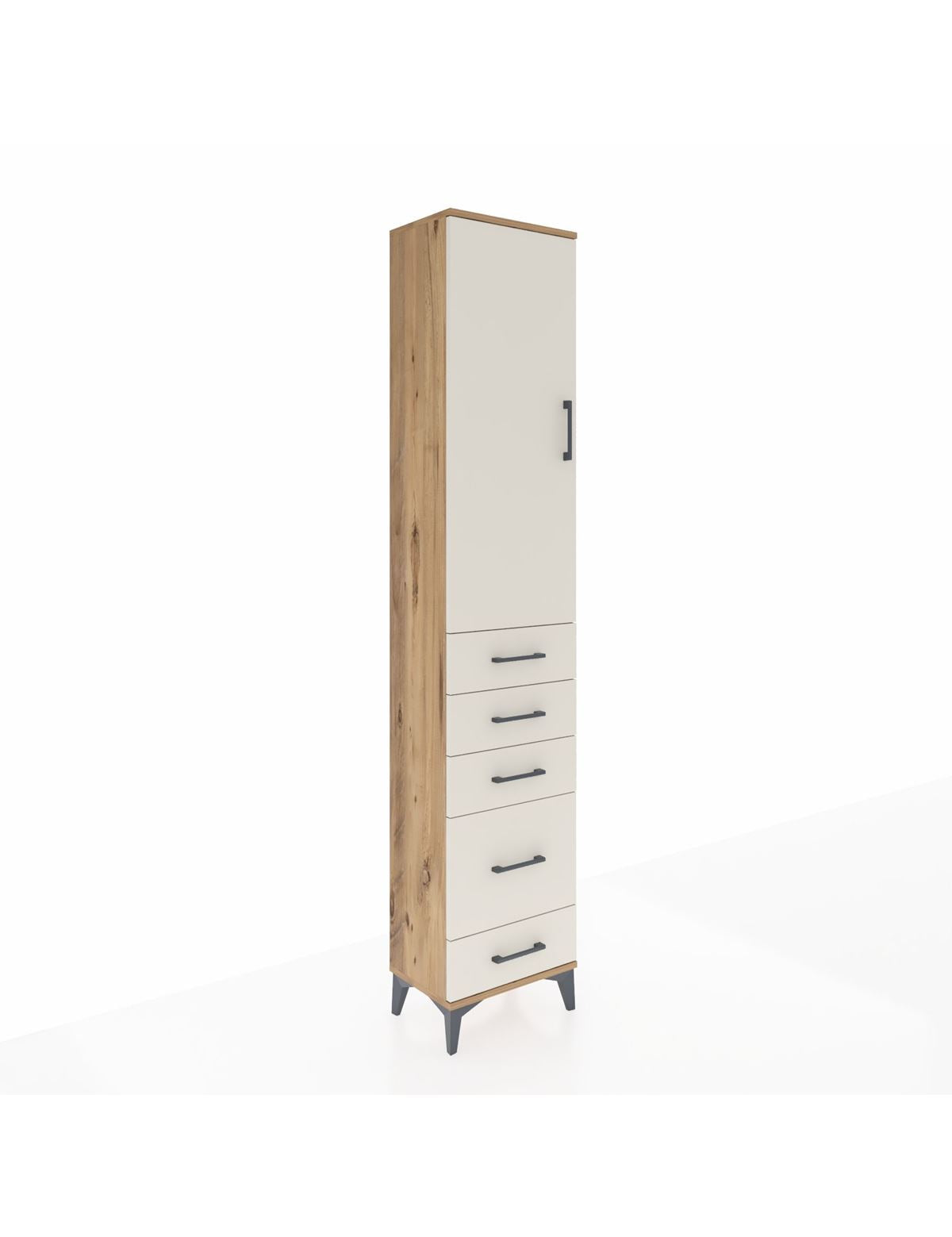 Arges Dolap 2 Raflı 5 Çekmeceli Tek Askılı 44x30x221 - S28M109V7A