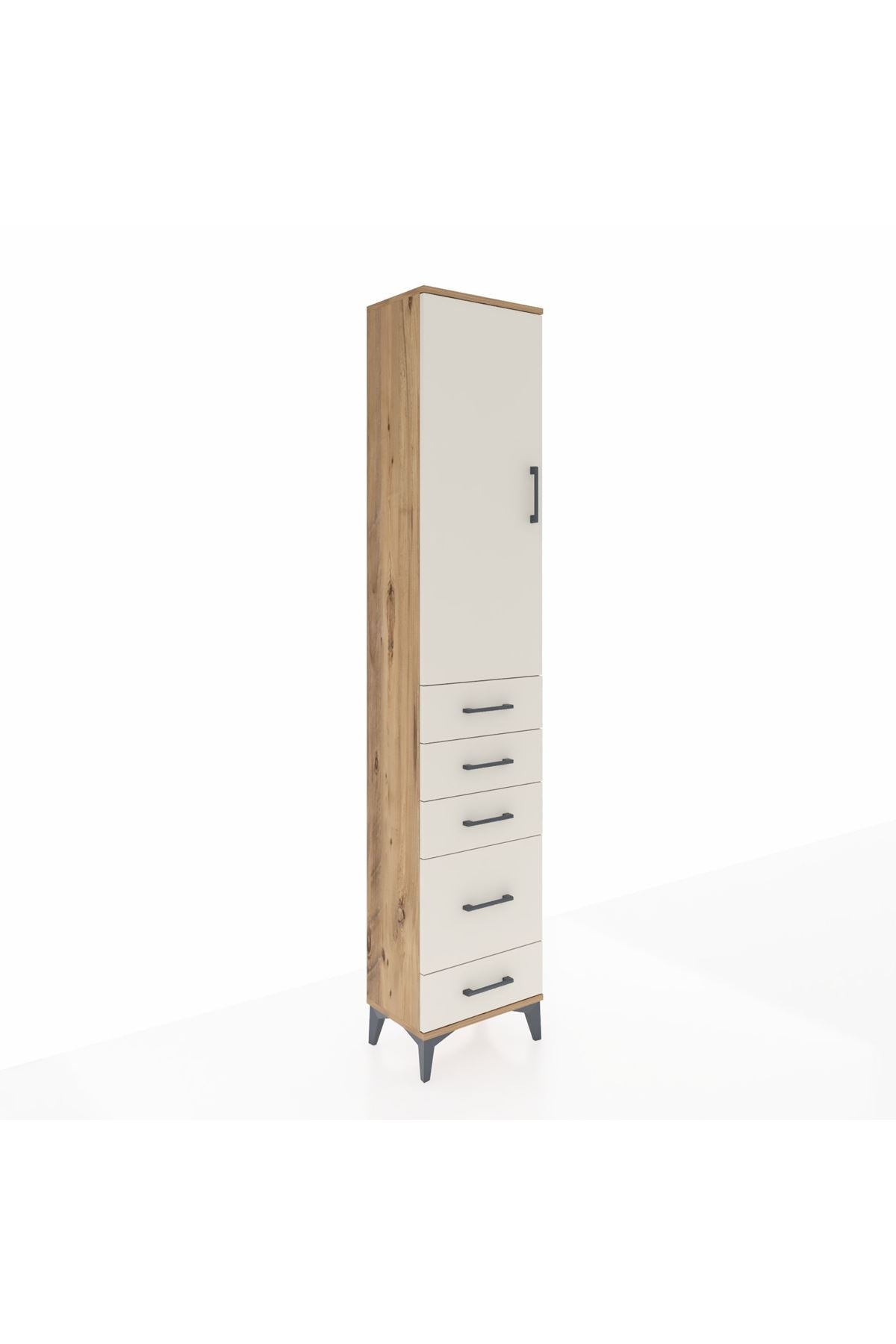 Arges Dolap 2 Raflı 5 Çekmeceli Tek Askılı 44x30x221 - S28M109V7A