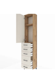 Arges Dolap 2 Raflı 5 Çekmeceli Tek Askılı 44x30x221 - S28M109V7A