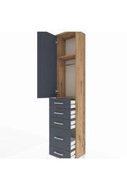 Arges Dolap 2 Raflı 5 Çekmeceli Tek Askılı 44x30x221 - S28M109V8A