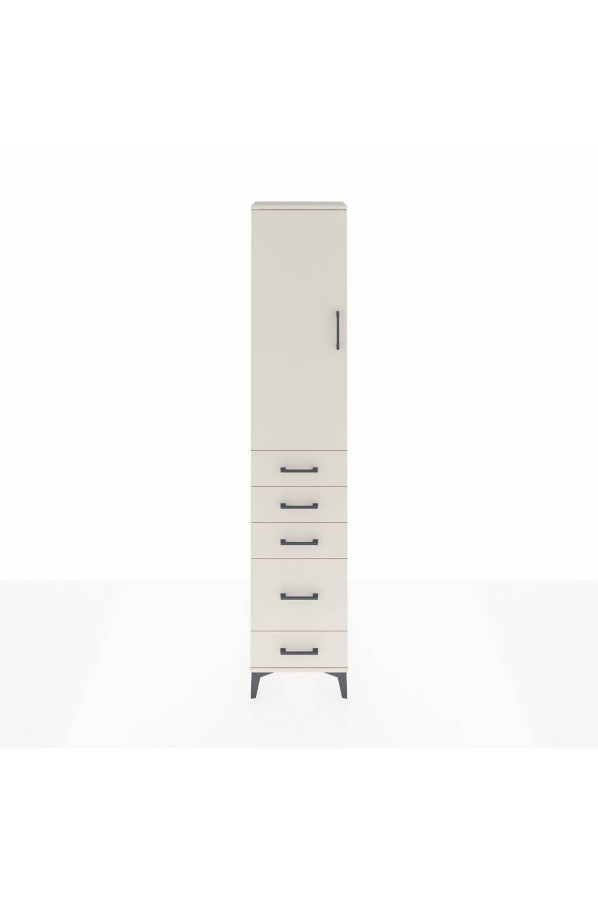 Arges Dolap 3 Raflı 5 Çekmeceli Tek Kapaklı 44x30x221 - S28M110V1A