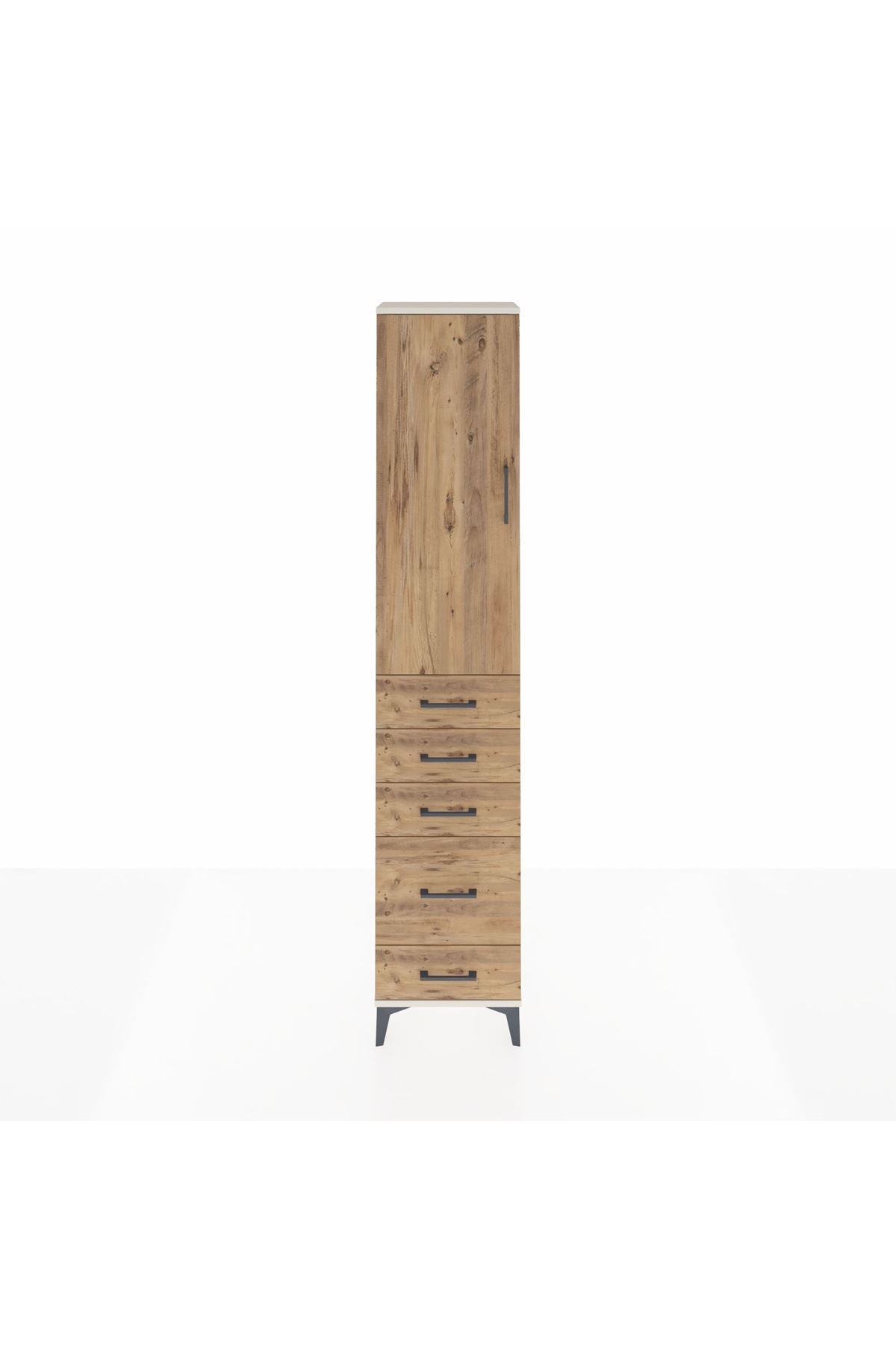 Arges Dolap 3 Raflı 5 Çekmeceli Tek Kapaklı 44x30x221 - S28M110V3A