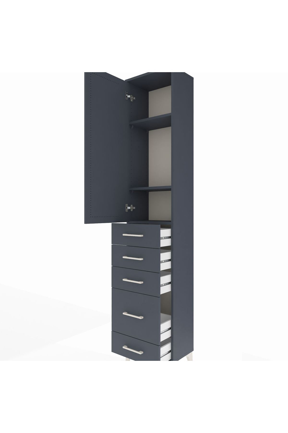 Arges Dolap 3 Raflı 5 Çekmeceli Tek Kapaklı 44x30x221 - S28M110V5A