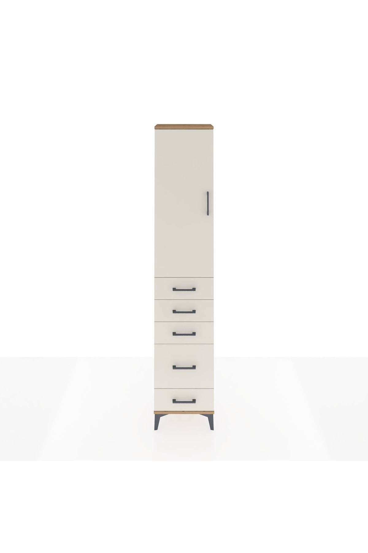 Arges Dolap 3 Raflı 5 Çekmeceli Tek Kapaklı 44x30x221 - S28M110V7A