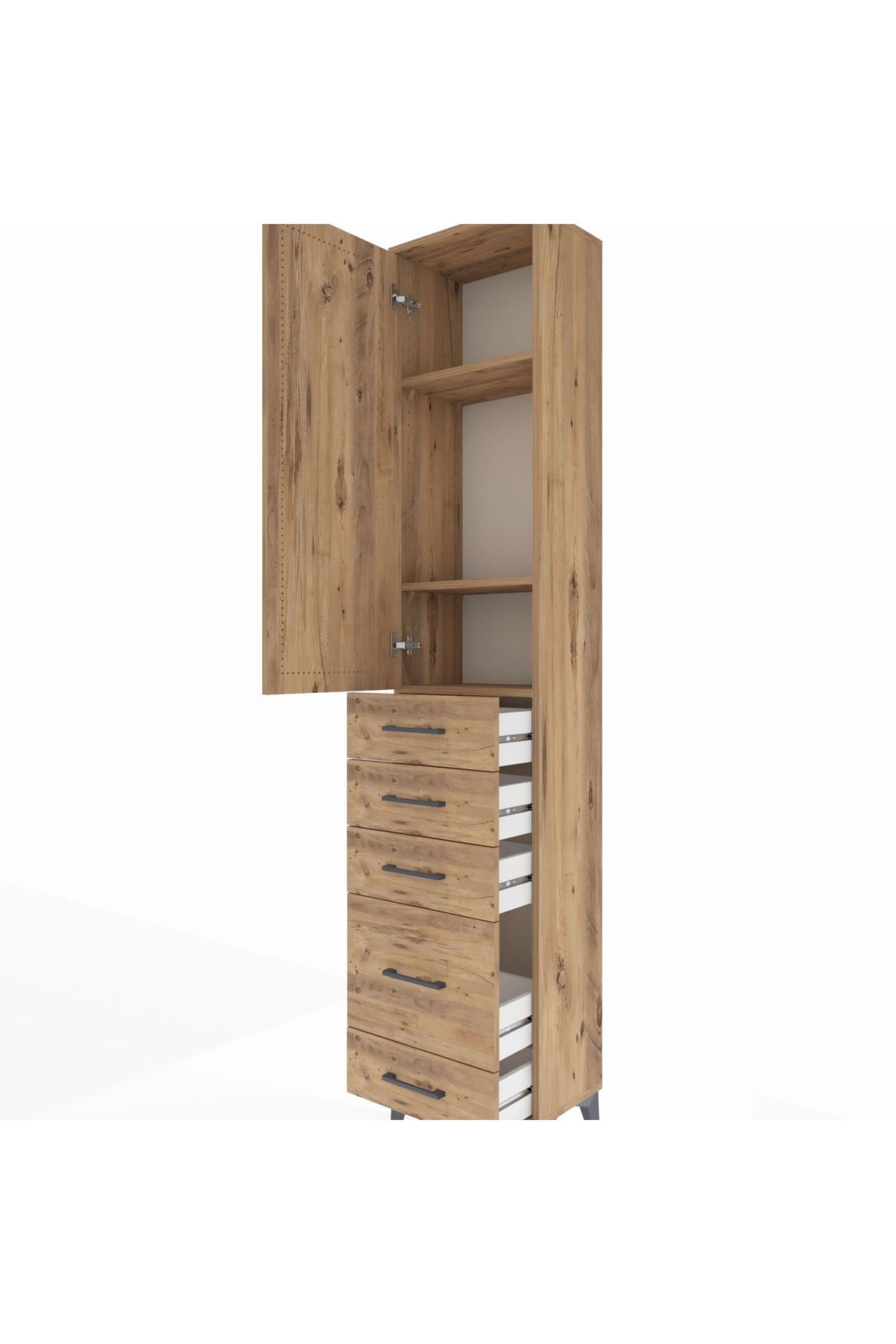 Arges Dolap 3 Raflı 5 Çekmeceli Tek Kapaklı 44x30x221 - S28M110V9A