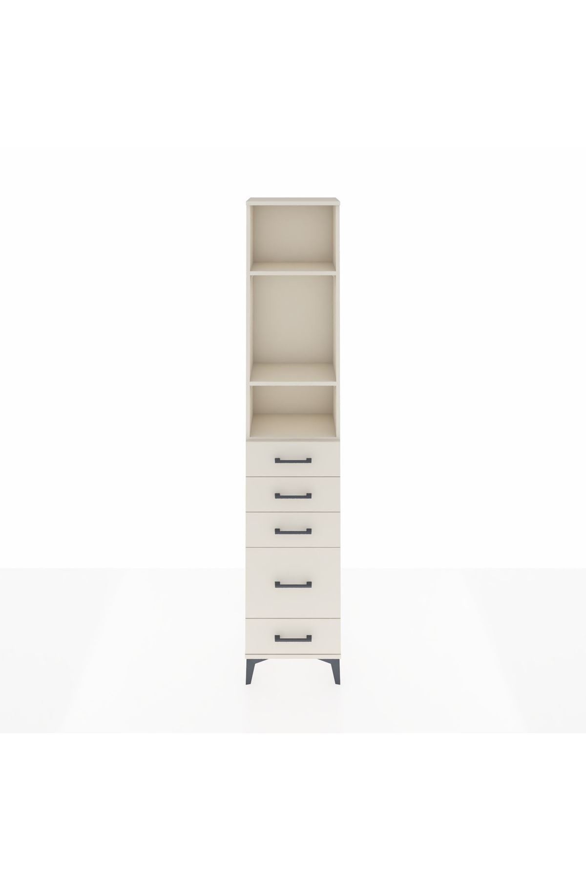 Arges Dolap 3 Raflı 5 Çekmeceli 44x30x221 - S28M111V1A