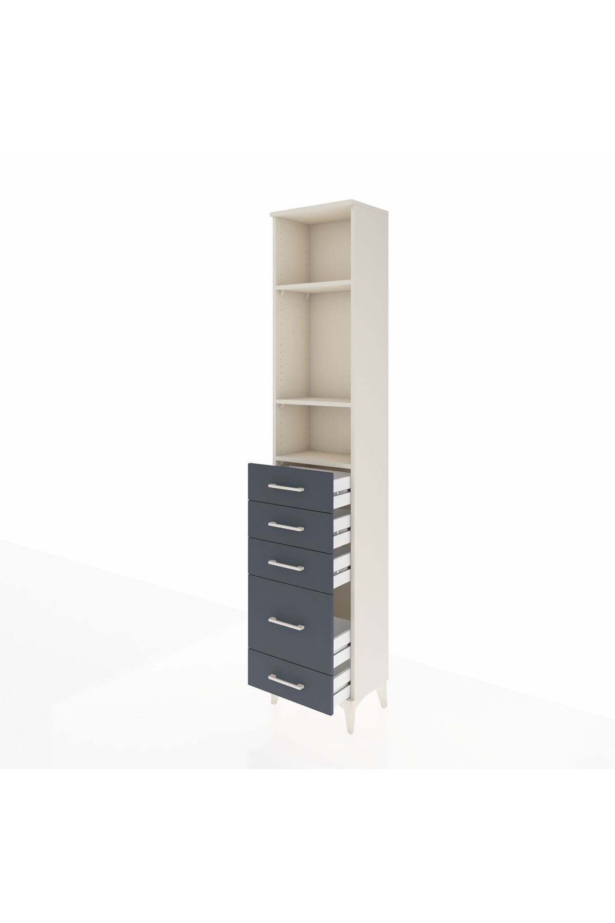 Arges Dolap 3 Raflı 5 Çekmeceli 44x30x221 - S28M111V2A