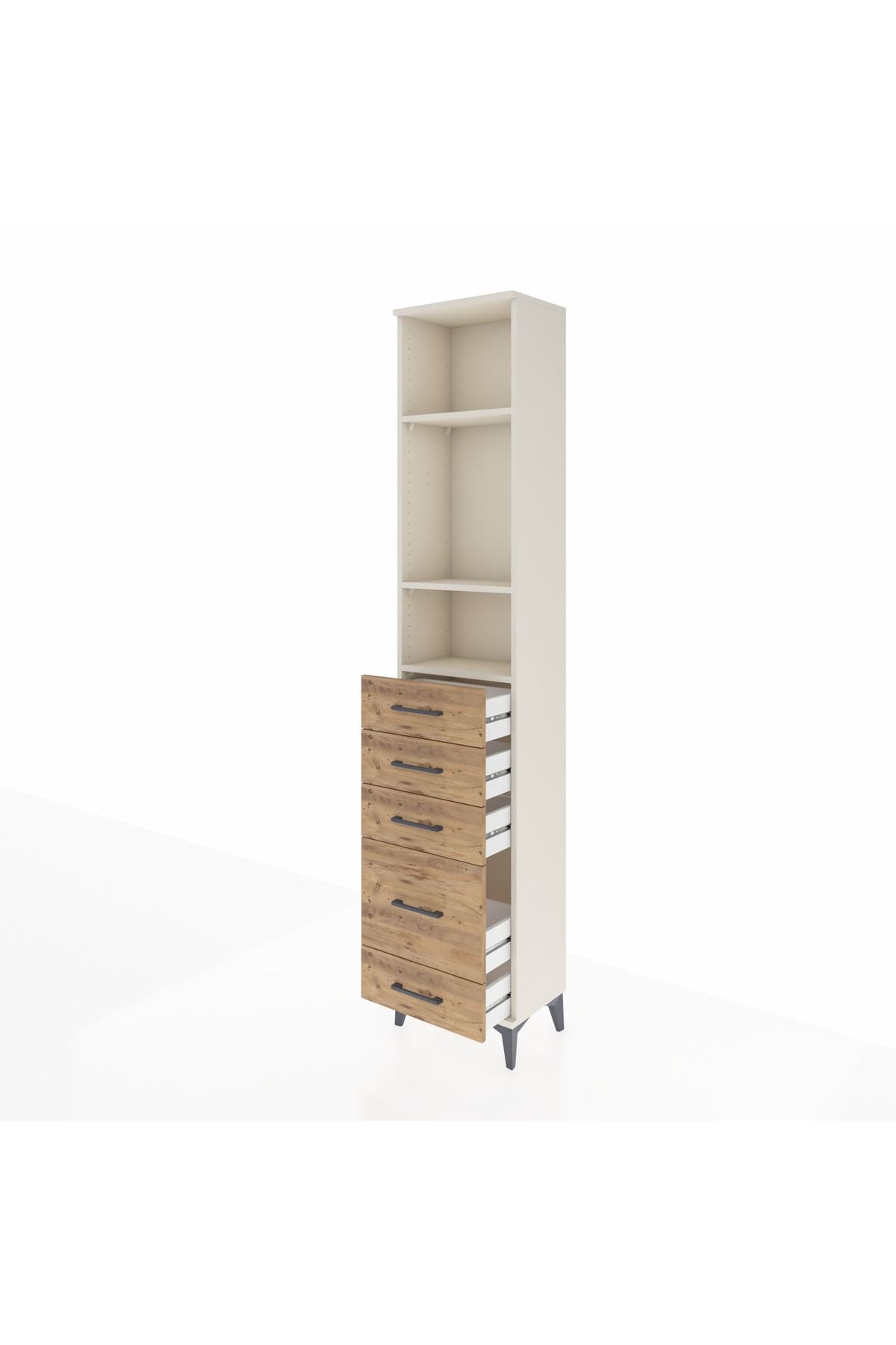 Arges Dolap 3 Raflı 5 Çekmeceli 44x30x221 - S28M111V3A