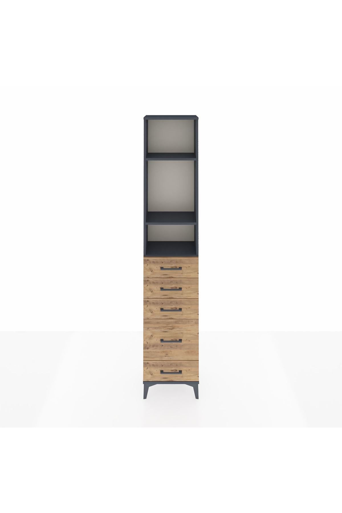 Arges Dolap 3 Raflı 5 Çekmeceli 44x30x221 - S28M111V6A