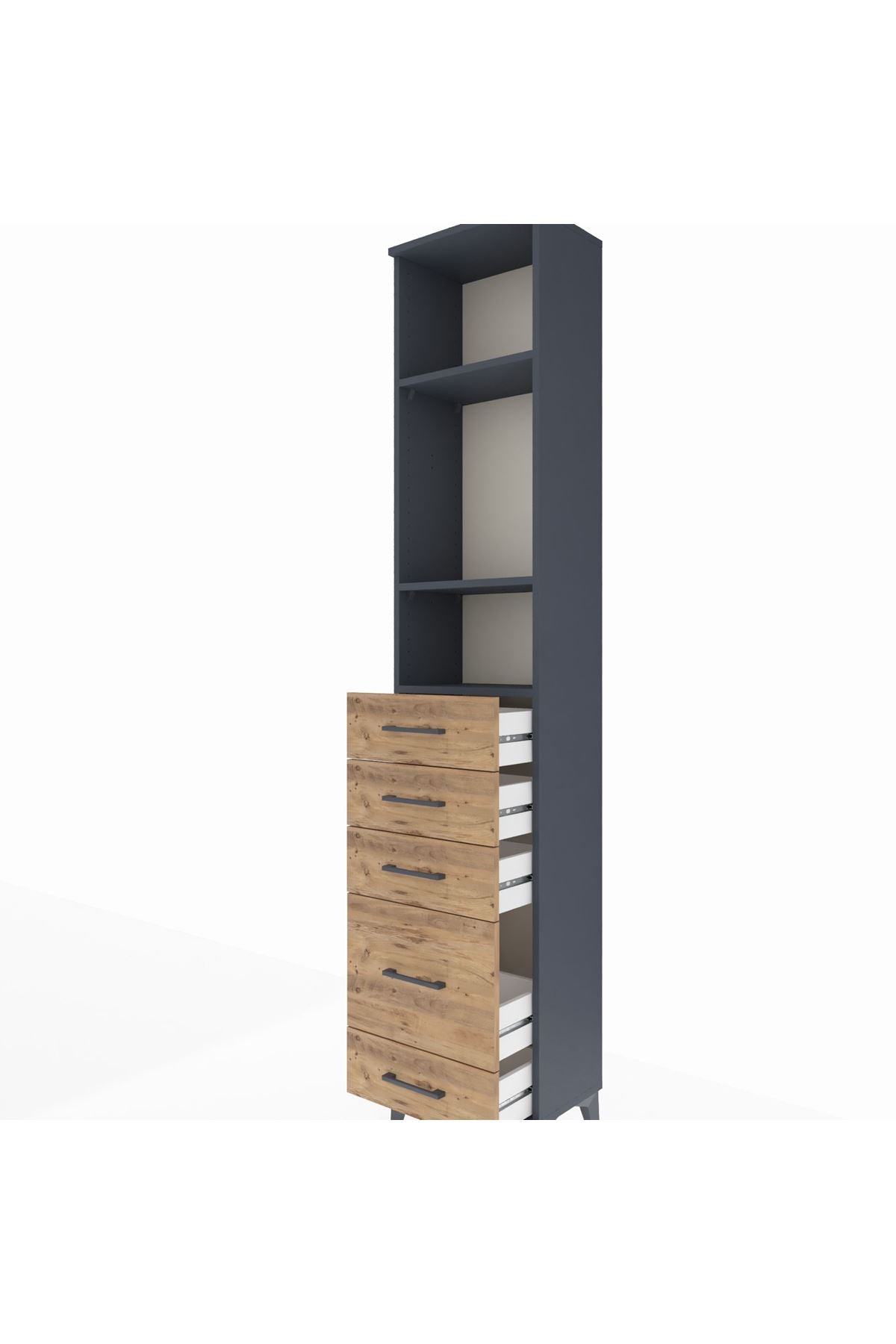 Arges Dolap 3 Raflı 5 Çekmeceli 44x30x221 - S28M111V6A