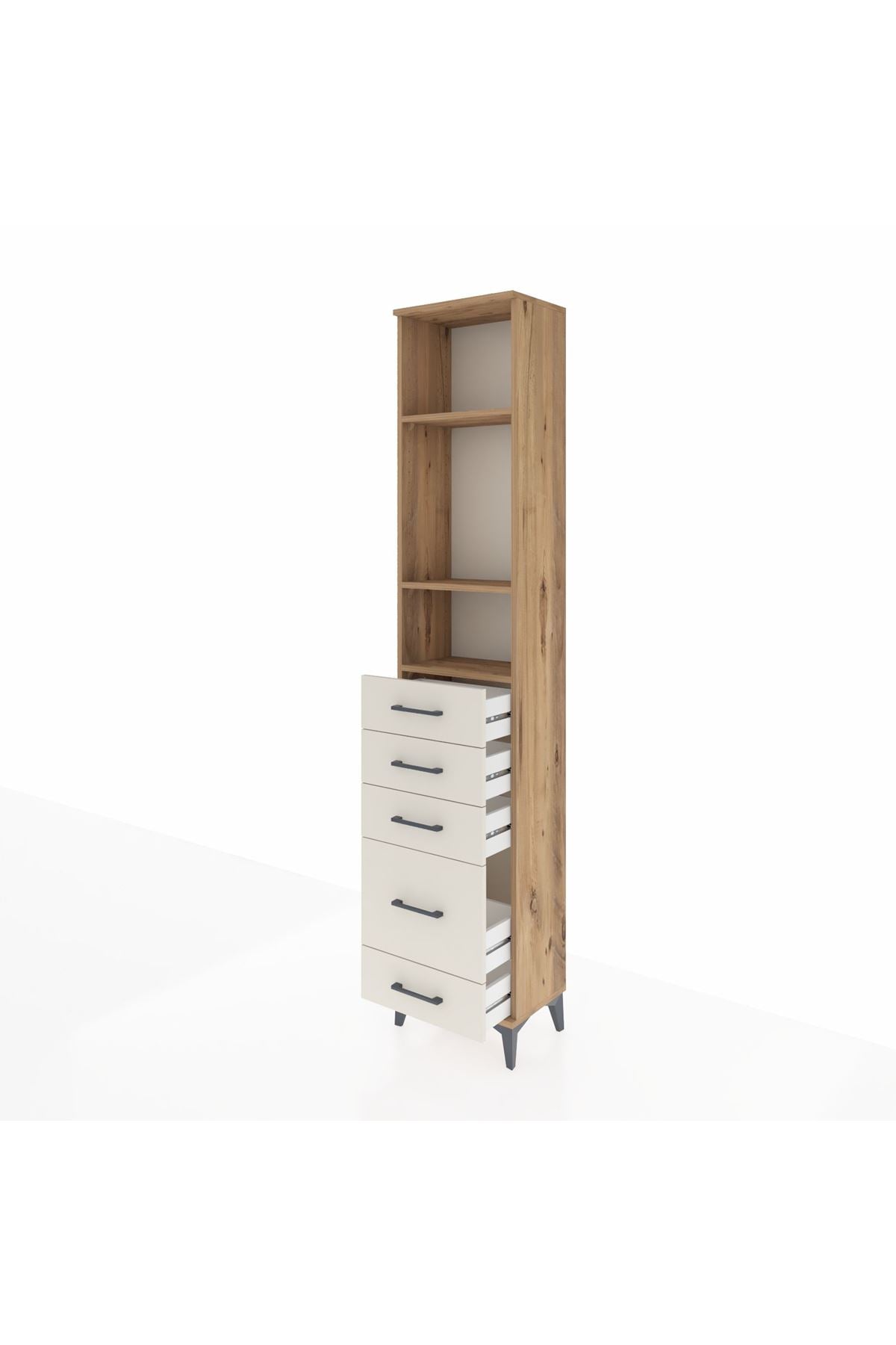 Arges Dolap 3 Raflı 5 Çekmeceli 44x30x221 - S28M111V7A
