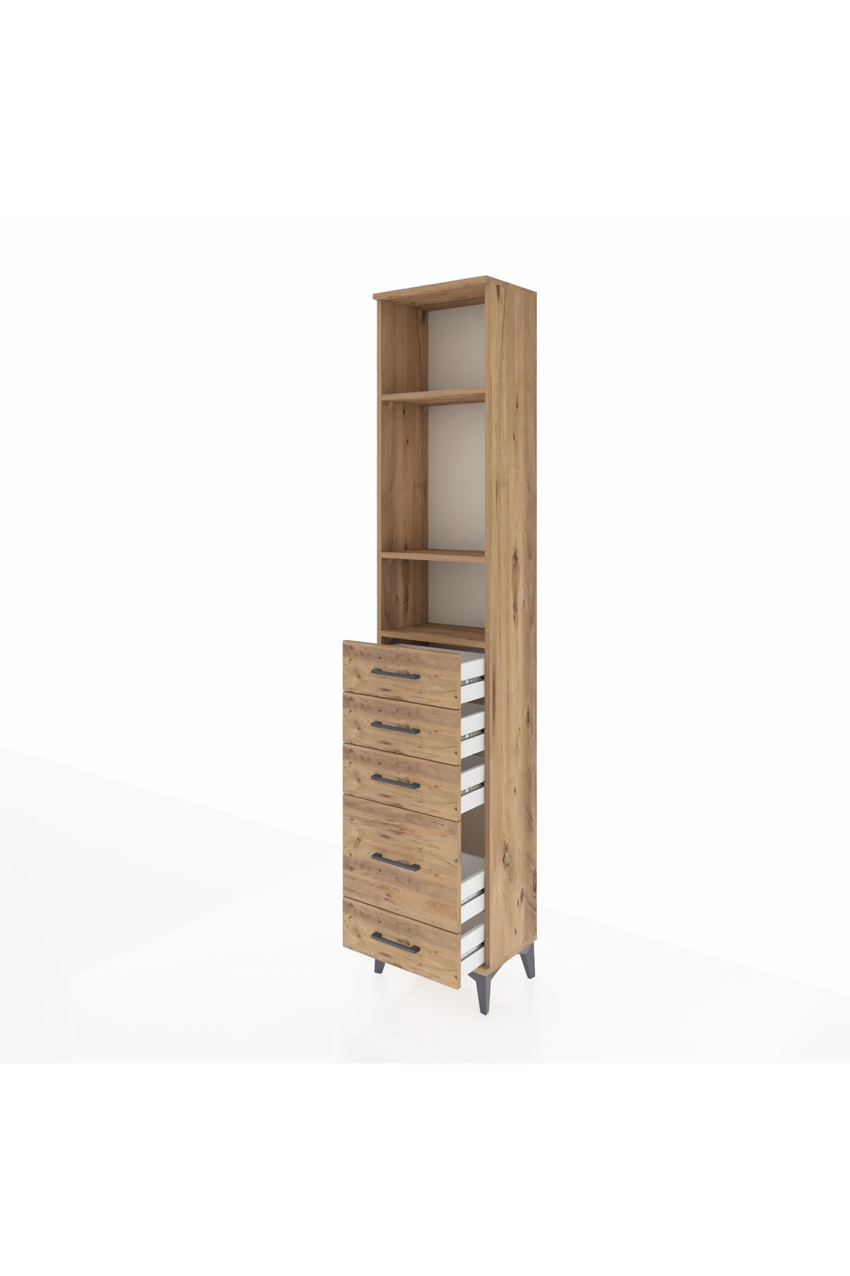 Arges Dolap 3 Raflı 5 Çekmeceli 44x30x221 - S28M111V9A