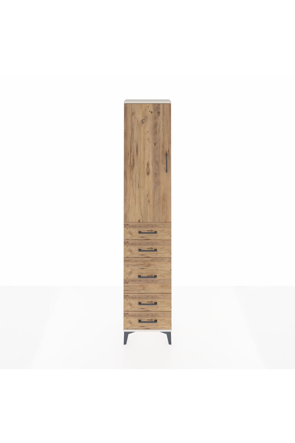 Arges Dolap 2 Raflı 5 Çekmeceli Tek Askılı 44x30x221 - S28M112V3A