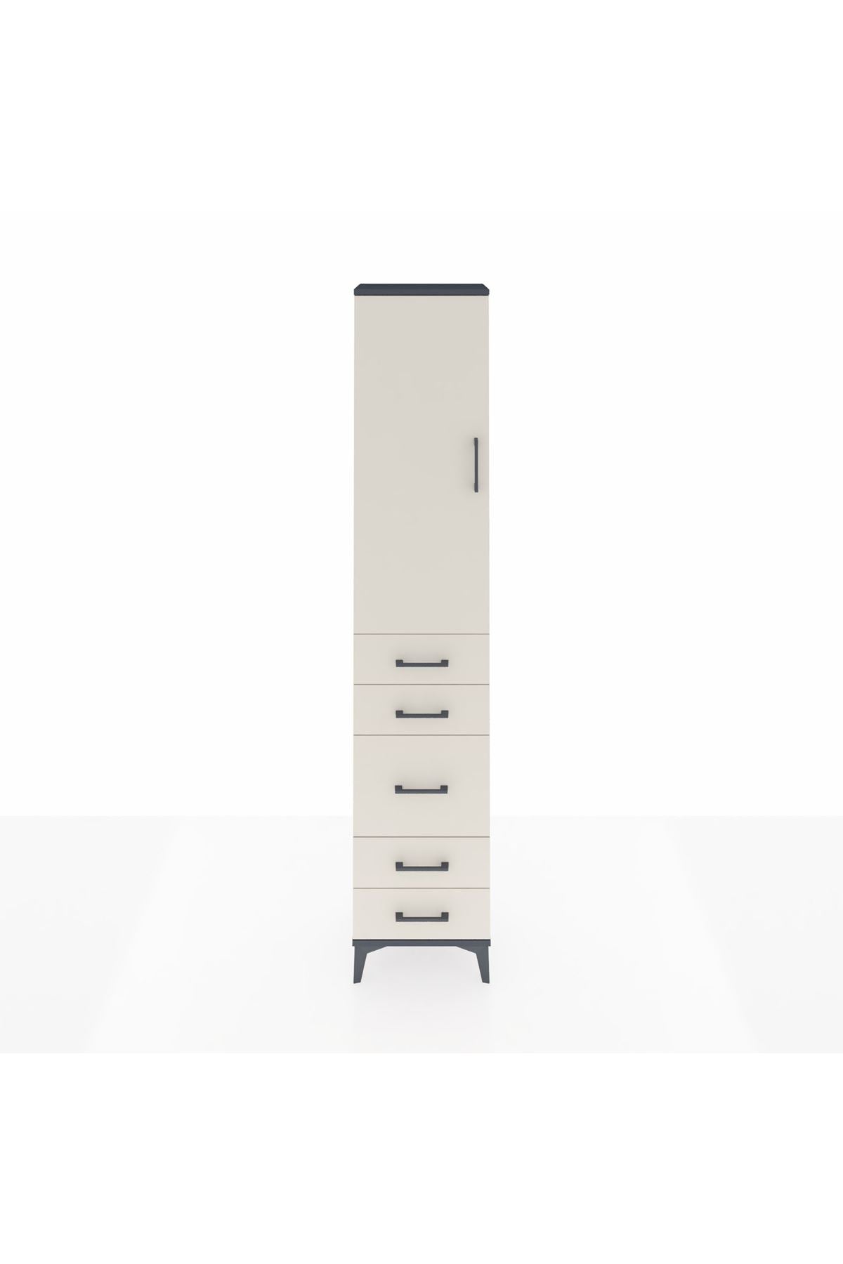 Arges Dolap 2 Raflı 5 Çekmeceli Tek Askılı 44x30x221 - S28M112V4A