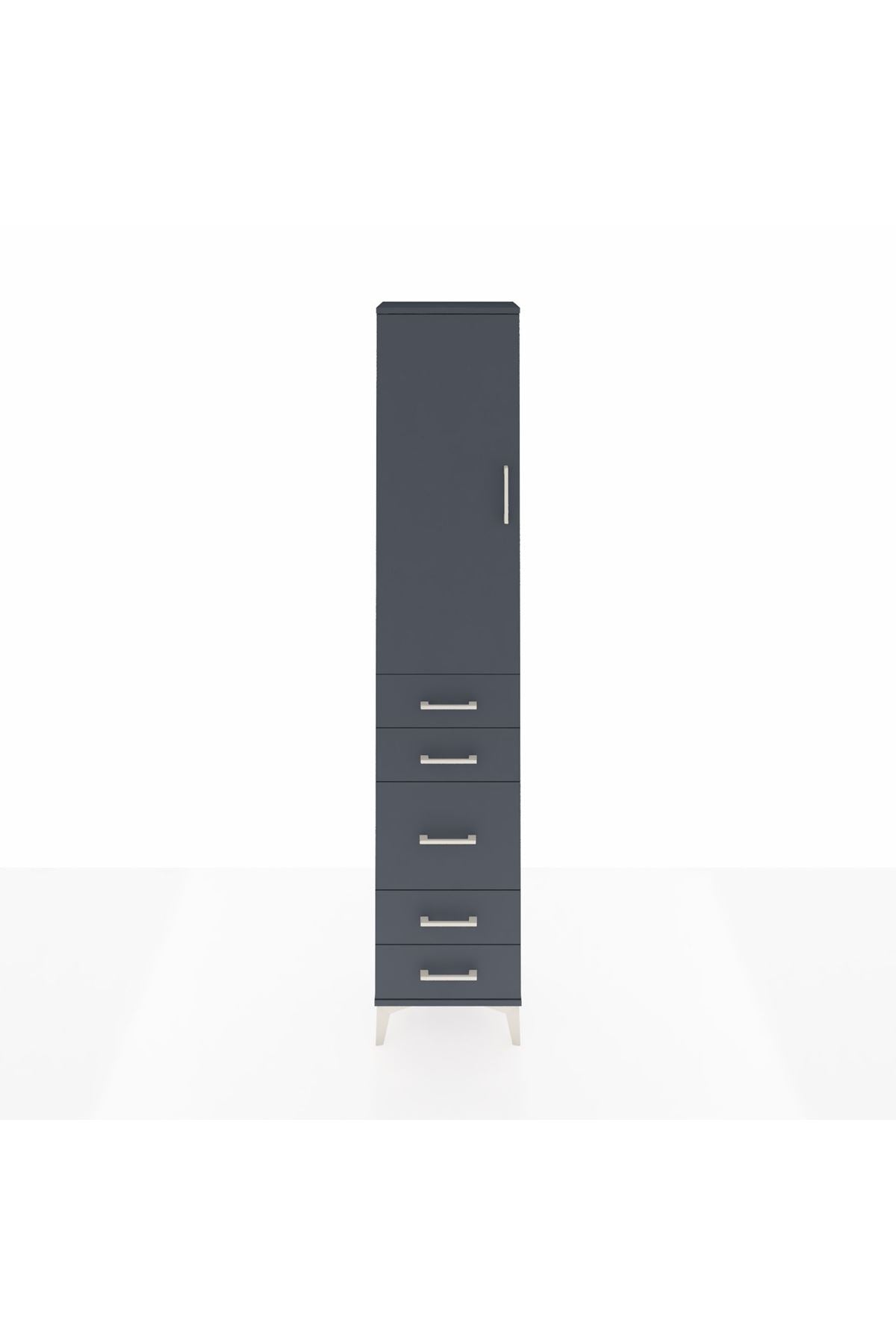 Arges Dolap 2 Raflı 5 Çekmeceli Tek Askılı 44x30x221 - S28M112V5A